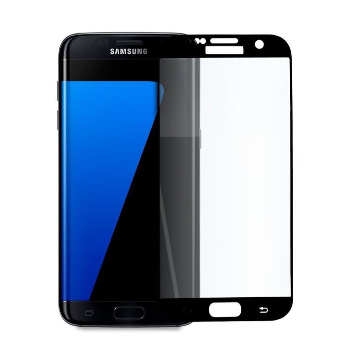 9D Иновативен Стъклен Протектор Tempered Glass за Samsung Galaxy S7 Edge, Full Glue, Full Cover, Черен