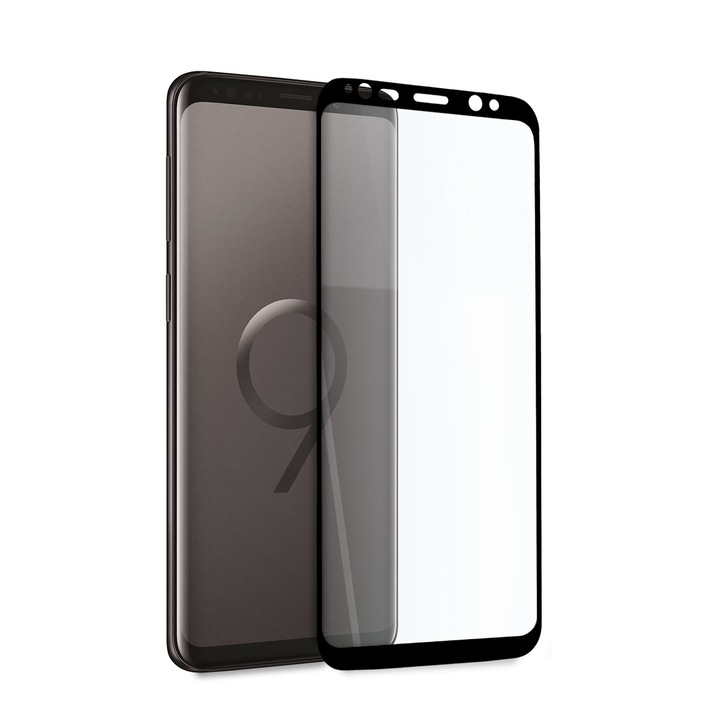 Стъклен Протектор Hicute за Samsung Galaxy S9, за Цял Дисплей, Full Glue, Full Cover, Черен