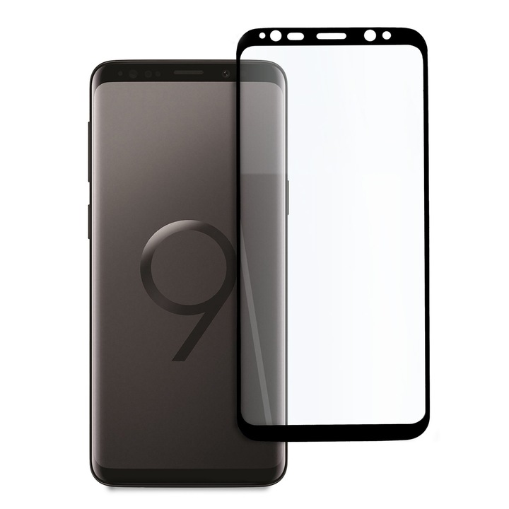 Стъклен Протектор Tech Armor, за Samsung S9, Full Glue, Full Cover, Черен