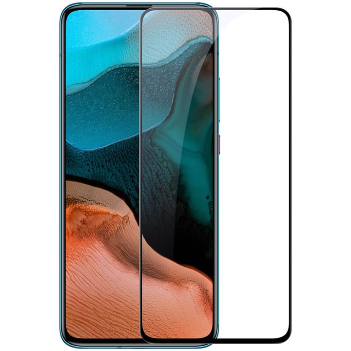 Protector de sticla Hicute pentru Xiaomi Redmi Pocophone F2, pentru display complet, lipici complet, capac complet, negru
