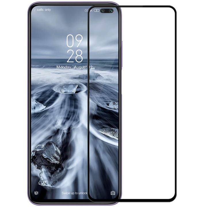 Стъклен Протектор Hicute за Xiaomi Redmi Pocophone X2, за Цял Дисплей, Full Glue, Full Cover, Черен