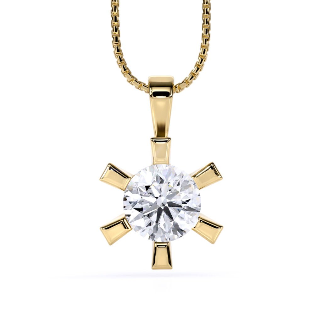 Pandantiv din aur 18K, SIAJ, Stella II, cu diamante lab-grown 0.60ct