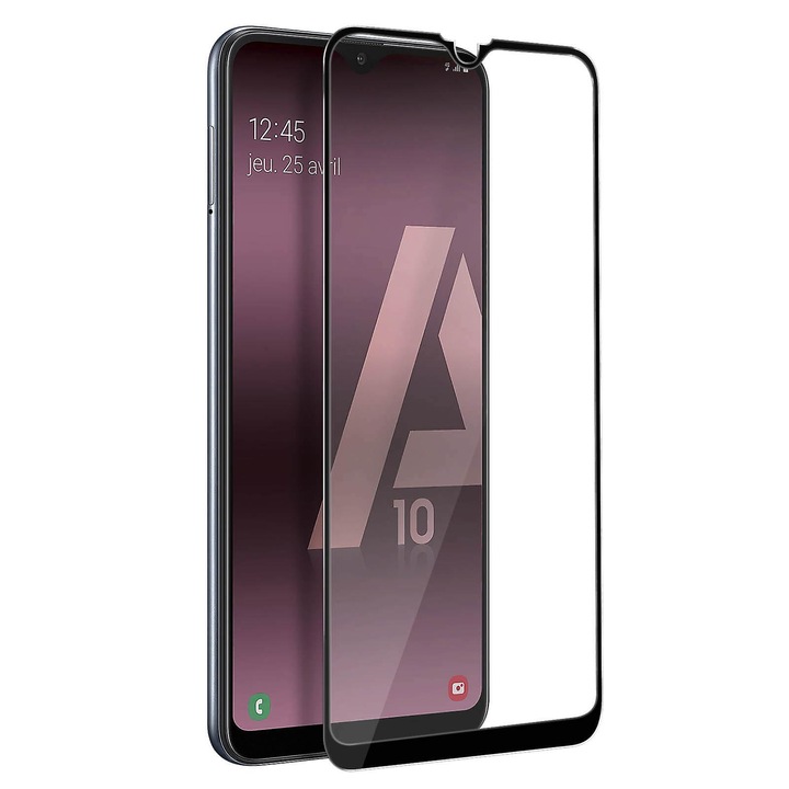 Protector de sticla Hicute pentru Samsung Galaxy A10s, pentru ecran complet, lipici complet, capac complet, negru
