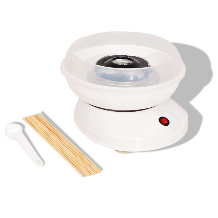 Машина За Захарен Памук vidaXL, Пластмаса, Бялa, 28х26х17,3 см