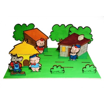 Puzzle 3D, Cei trei purcelusi, + 3 ani, copii Puzzle 3D, Cei trei purcelusi, + 3 ani, copii