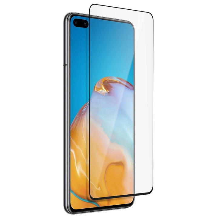Protector de sticla Hicute pentru Huawei P40, pentru Full Display, Full Glue, Full Cover, Negru