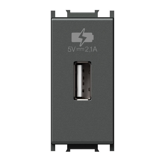 Modul Unitate de alimentare USB, 1 modul, antracit negru