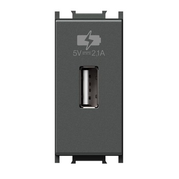 Modul Unitate de alimentare USB, 1 modul, antracit negru Modul Unitate de alimentare USB, 1 modul, antracit negru