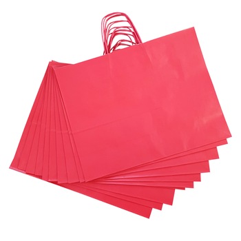 Poseta colorata, jumbo, set 10 buc, rosu, 55/45/15 cm Poseta colorata, jumbo, set 10 buc, rosu, 55/45/15 cm