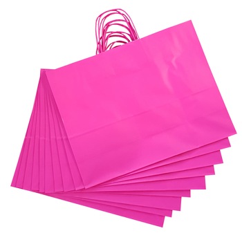Poseta mare, colorata, set 10 buc, fucsia, 45/35/15 cm Poseta mare, colorata, set 10 buc, fucsia, 45/35/15 cm