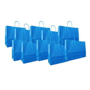 Poseta mare colorata, set 10 buc albastru inchis, 45/35/15 cm Poseta mare colorata, set 10 buc albastru inchis, 45/35/15 cm