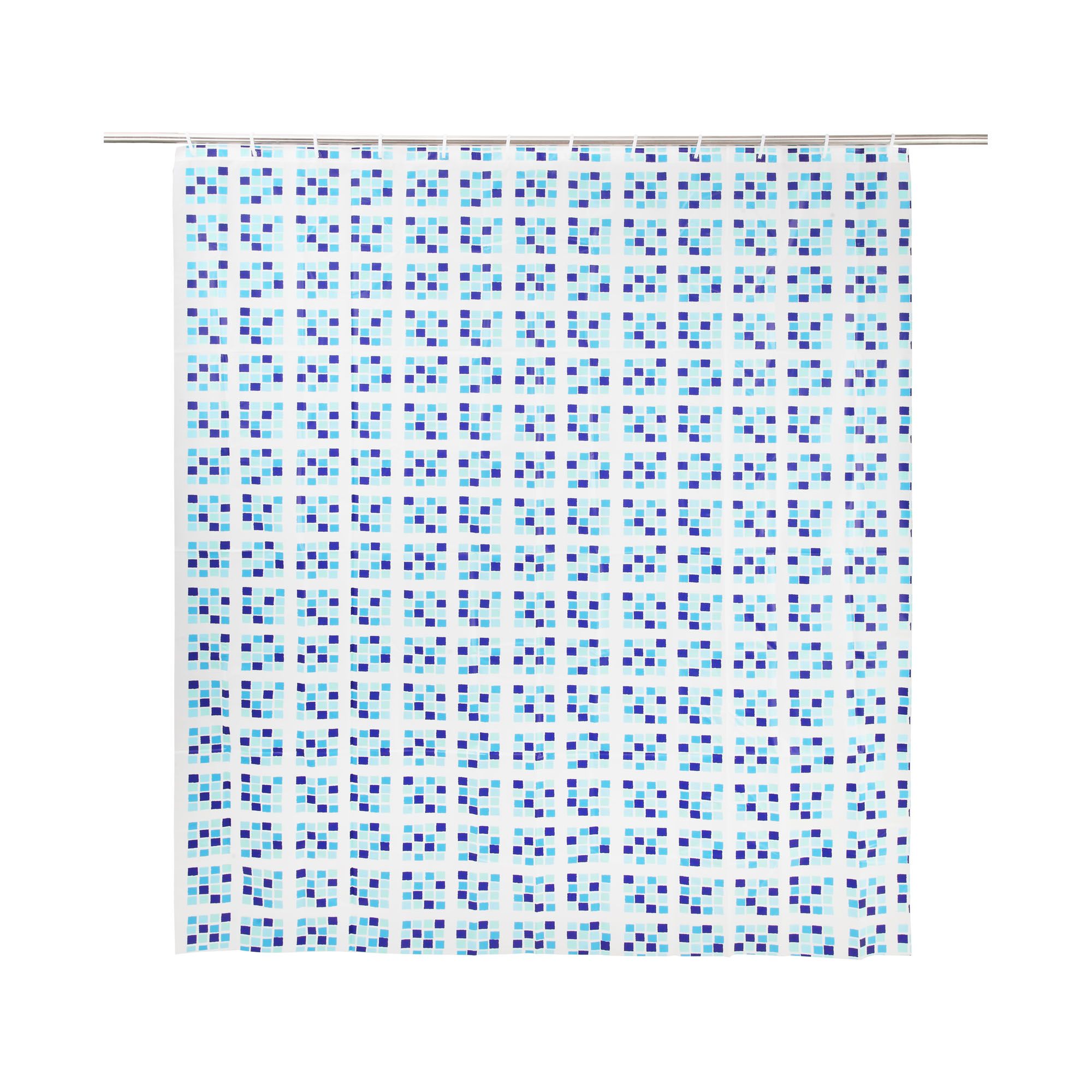 Perdea model patrate formate din patratele, multicolora, material PVC, dimensiune 180x200 cm