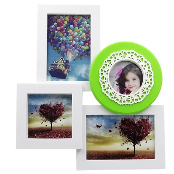 Rama foto colaj 4 poze, Rhainer, verde, 34x30 cm Rama foto colaj 4 poze, Rhainer, verde, 34x30 cm