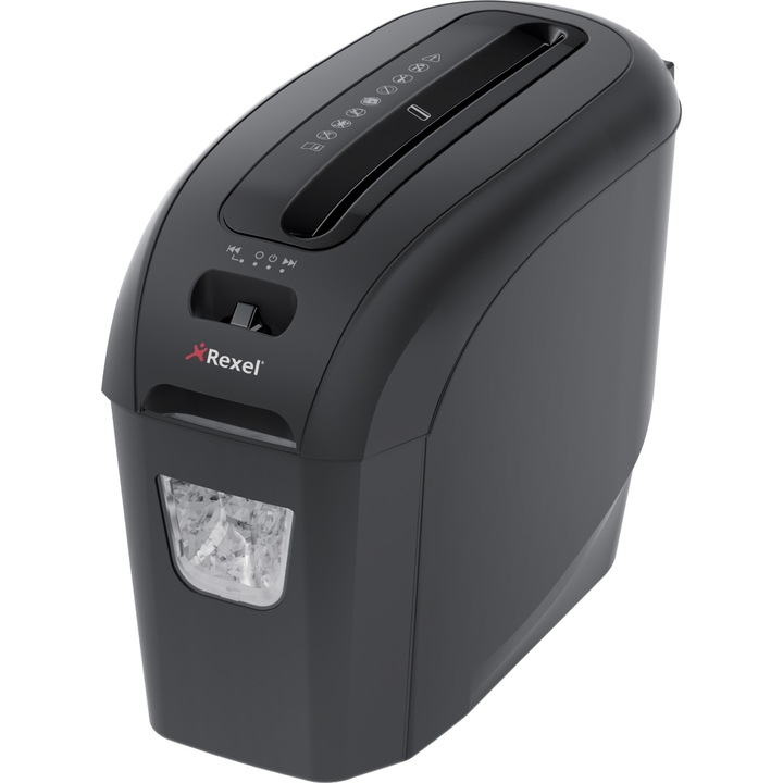 Distrugator documente manual REXEL PROSTYLE+5, P4, cross-cut (confeti), 5 coli, cos 7.5l, negru