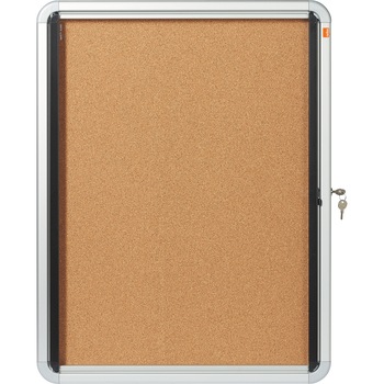 Avizier NOBO, pluta, interior, 4X A4, cu usa si lacat, natur Avizier NOBO, pluta, interior, 4X A4, cu usa si lacat, natur