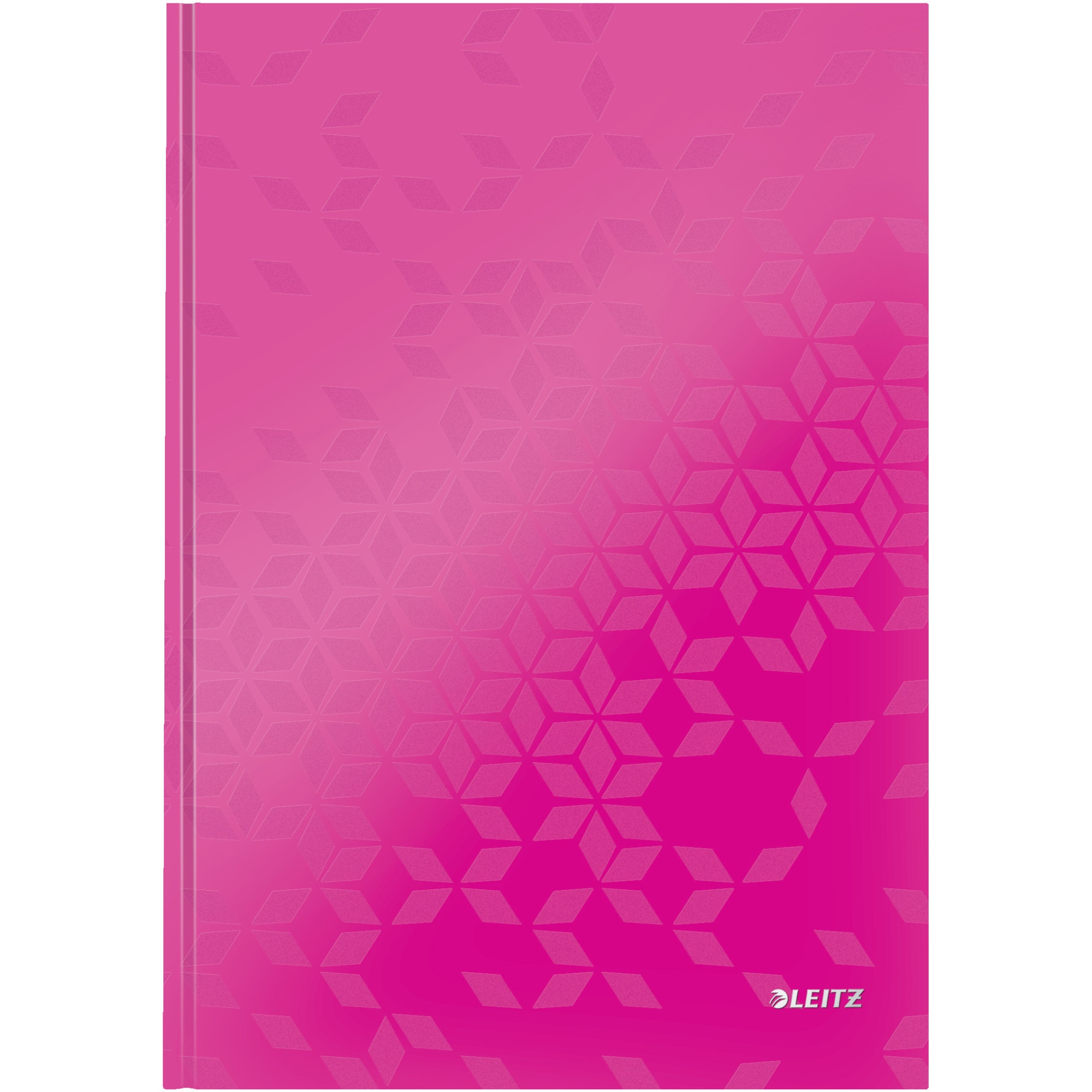 Caiet de birou Leitz WOW, carton laminat, coperta dura, A4, 80 coli, dictando, roz