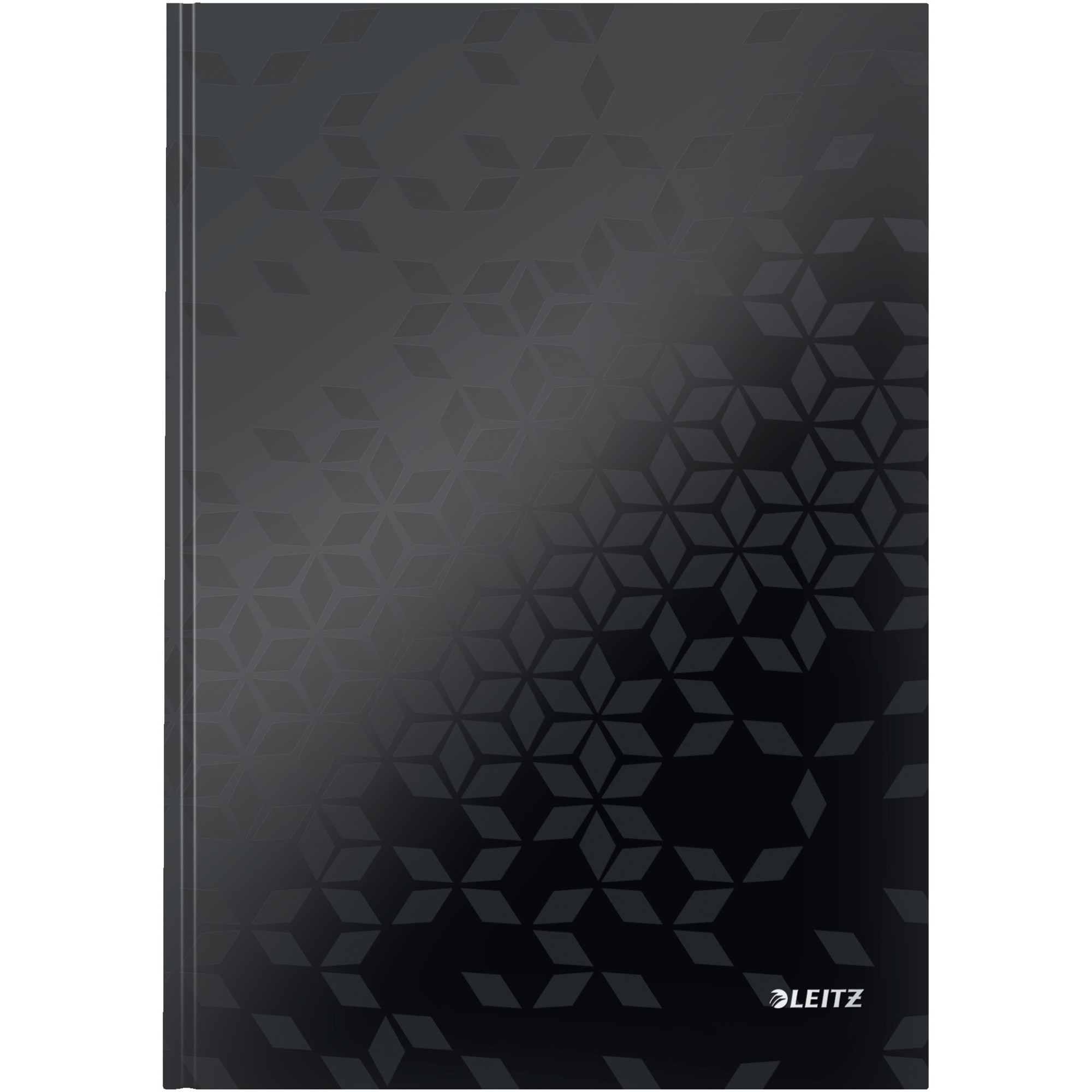 Caiet de birou Leitz WOW, carton laminat, coperta dura, A4, 80 coli, dictando, negru