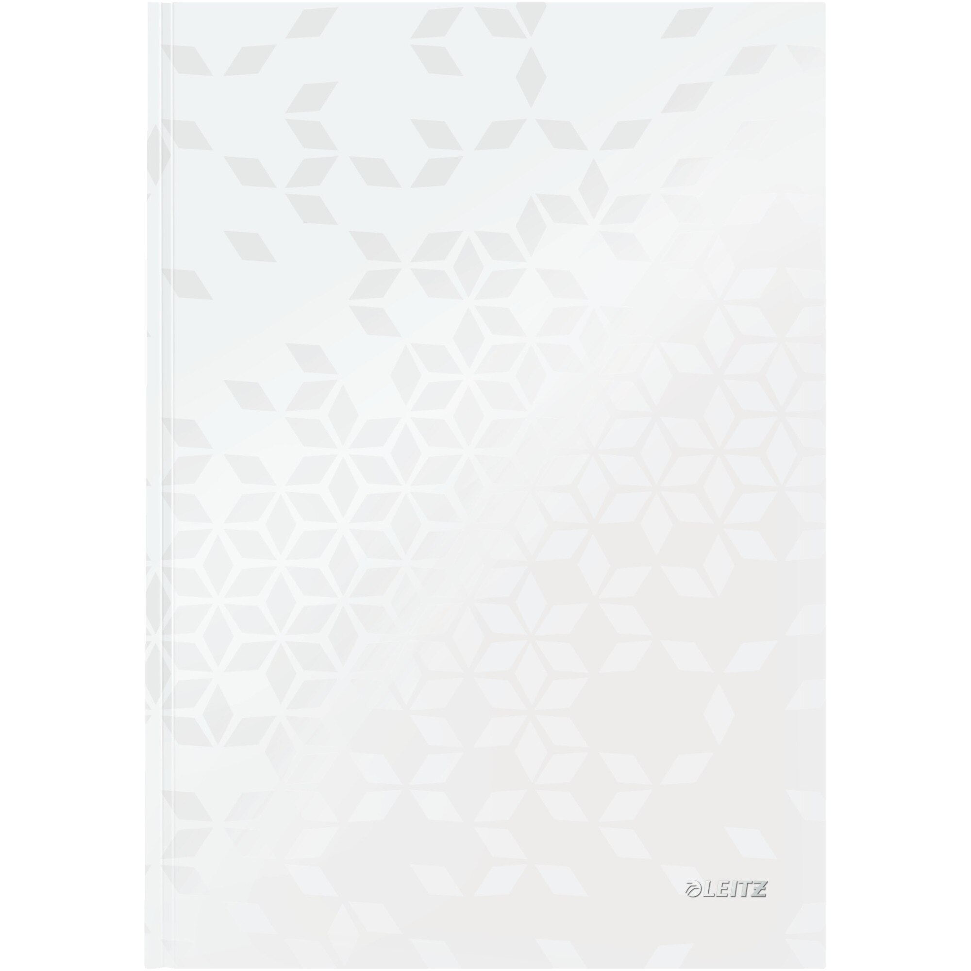 Caiet de birou Leitz WOW, carton laminat, coperta dura, A4, 80 coli, matematica, alb