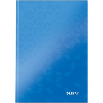 Caiet de birou Leitz WOW, carton laminat, coperta dura, A5, 80 coli, dictando, albastru