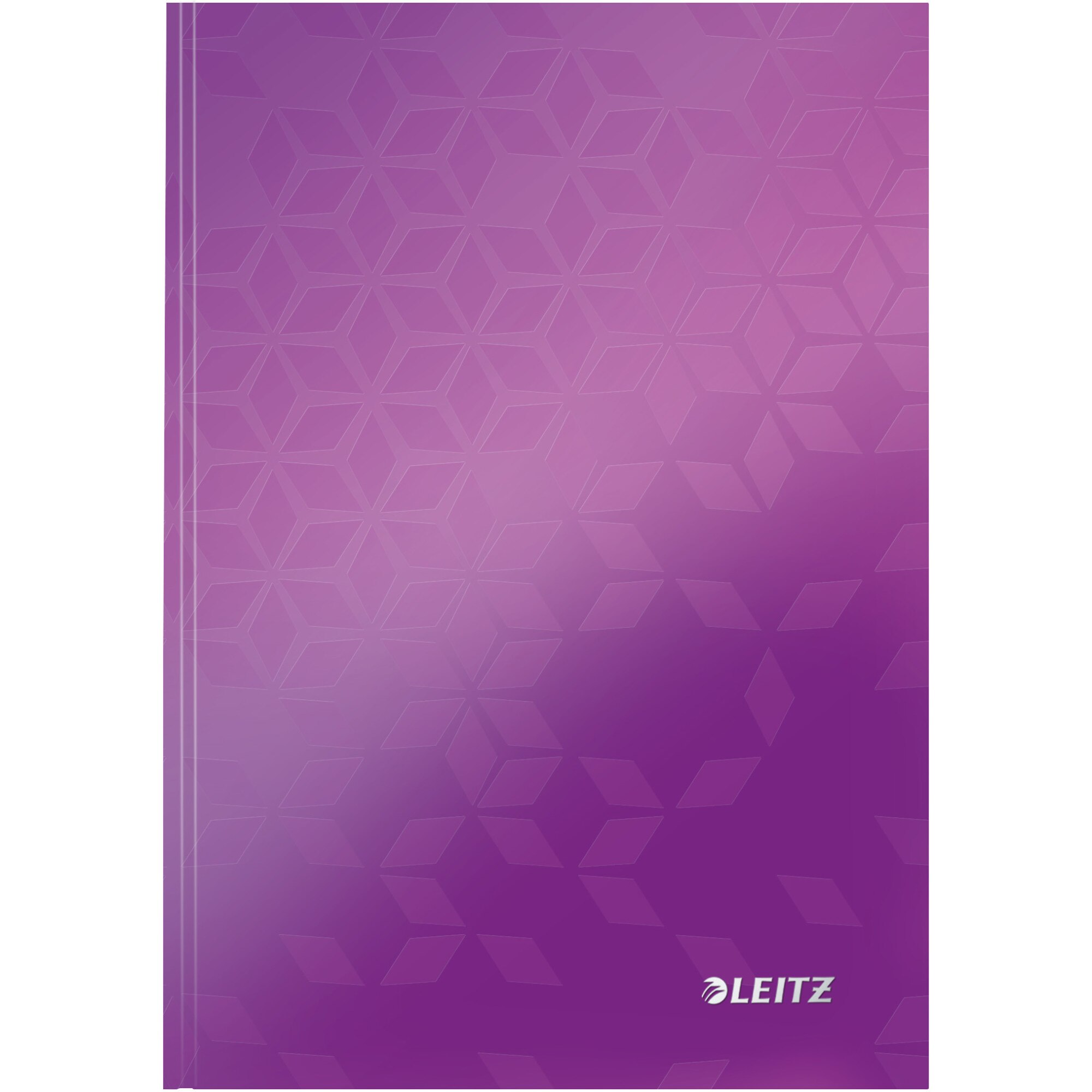 Caiet de birou Leitz WOW, carton laminat, coperta dura, A5, 80 coli, matematica, mov