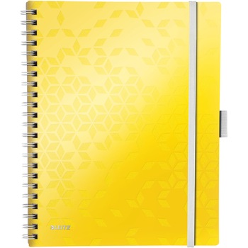 Caiet de birou Leitz WOW Be Mobile, PP, A4, 80 coli, cu spira, matematica, galben Caiet de birou Leitz WOW Be Mobile, PP, A4, 80 coli, cu spira, matematica, galben