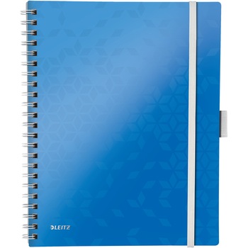 Caiet de birou Leitz WOW Be Mobile, PP, A4, 80 coli, cu spira, matematica, albastru Caiet de birou Leitz WOW Be Mobile, PP, A4, 80 coli, cu spira, matematica, albastru