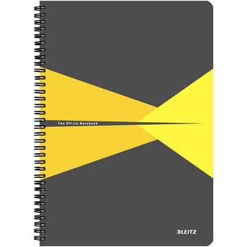 Caiet de birou Leitz Office, carton laminat, coperta flexibila, A4, 90 coli, cu spira, matematica, galben Caiet de birou Leitz Office, carton laminat, coperta flexibila, A4, 90 coli, cu spira, matematica, galben