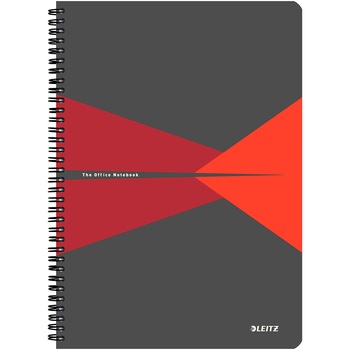Caiet de birou Leitz Office, carton laminat, coperta flexibila, A4, 90 coli, cu spira, matematica, rosu Caiet de birou Leitz Office, carton laminat, coperta flexibila, A4, 90 coli, cu spira, matematica, rosu