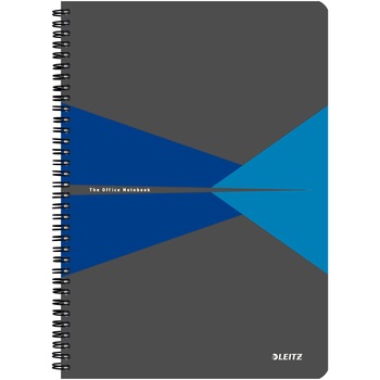 Caiet de birou Leitz Office, carton laminat, coperta flexibila, A5, 90 coli, cu spira, dictando, albastru Caiet de birou Leitz Office, carton laminat, coperta flexibila, A5, 90 coli, cu spira, dictando, albastru