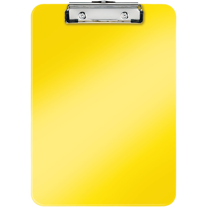 Clipboard Leitz WOW, simplu, PS, A4, 100 coli, galben