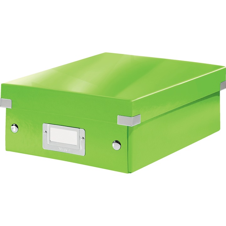 Leitz WOW Click & Store Organizer tároló doboz, laminált karton, kicsi, gyorsan összeszerelhető, összecsukható, zöld