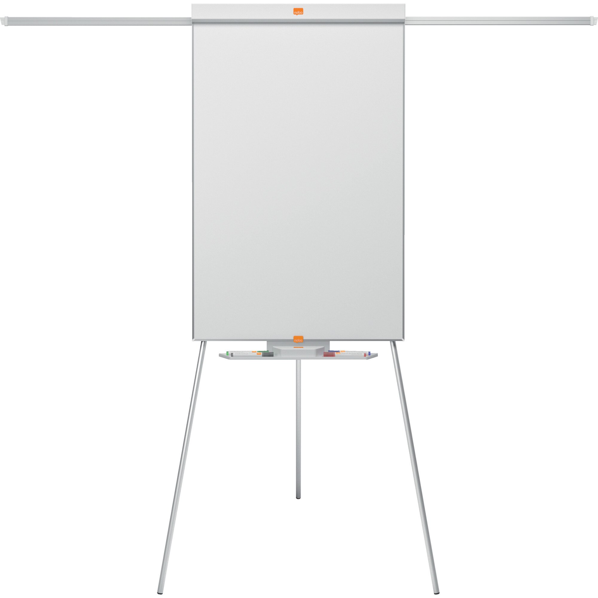 Flipchart NOBO Nano Clean Classic, otel, brate extensibile si trepied, magnetic, include marker si tavita, alb