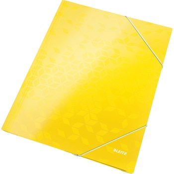 Mapa cu elastic Leitz WOW, carton laminat, A4, 250 coli, galben Mapa cu elastic Leitz WOW, carton laminat, A4, 250 coli, galben
