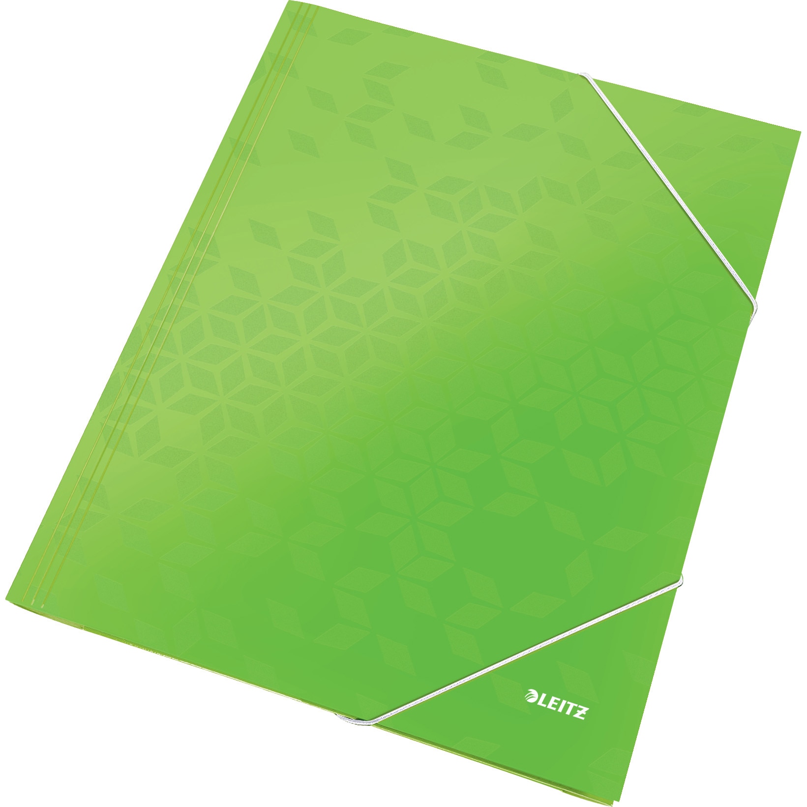 Mapa cu elastic Leitz WOW, carton laminat, A4, 250 coli, verde