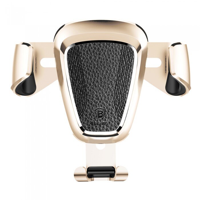 Suport Auto Baseus, Gravity Car Mount Bracket Air Vent, Din Piele, Auriu