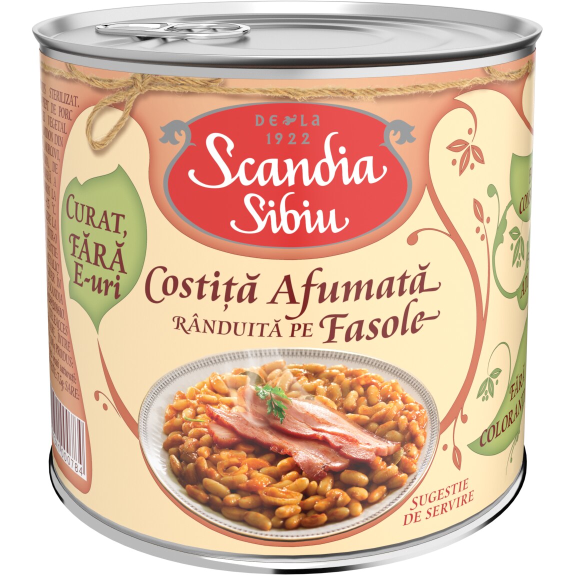 Costita afumata randuita pe fasole Scandia Sibiu, 400g