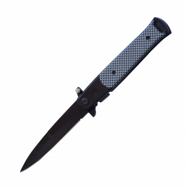 Briceag de buzunar 22.5 cm, model Black Mosaic Print cu lama stilet si sistem blocare lama