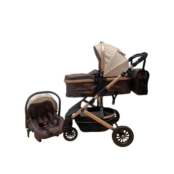 Carucior 3 in 1, Landou/Parte sport si Scoica, cadru din aluminiu si suspensii , Bej, Unitoys Carucior 3 in 1, Landou/Parte sport si Scoica, cadru din aluminiu si suspensii , Bej, Unitoys