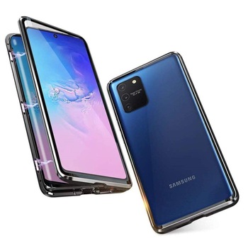 Husa 360 de grade magnetica, The Phone Closet, sticla securizata fata - spate, pentru Samsung Galaxy S10 Lite, Negru Husa 360 de grade magnetica, The Phone Closet, sticla securizata fata - spate, pentru Samsung Galaxy S10 Lite, Negru