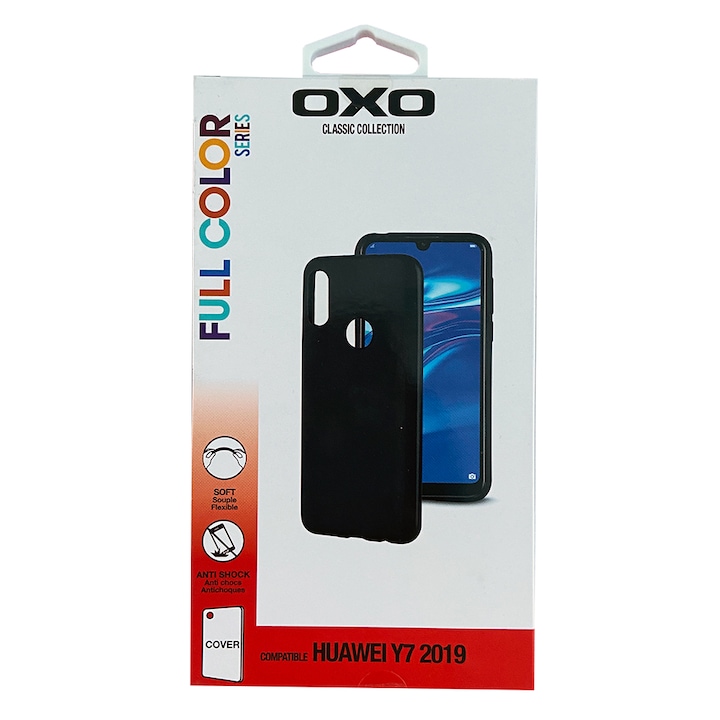 Силиконов гръб кейс OXO , Huawei Y7 2019, черен