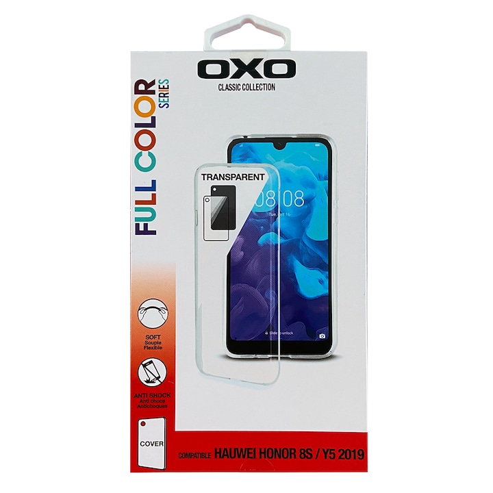 Силиконов гръб кейс OXO, Honor 8s, прозрачен