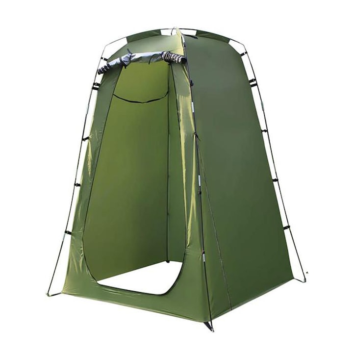 Cort portabil pentru dus sau toaleta, impermeabil din poliester, dimensiune 120x 180 cm, util pentru camping si drumeti - Leexo®