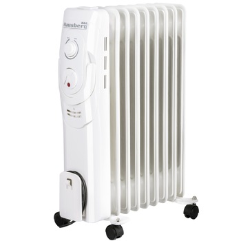 Calorifer electric Hausberg HB-8910AB, 2000 W, 9 elementi, 3 nivele de putere, termostat reglabil, Alb Calorifer electric Hausberg HB-8910AB, 2000 W, 9 elementi, 3 nivele de putere, termostat reglabil, Alb