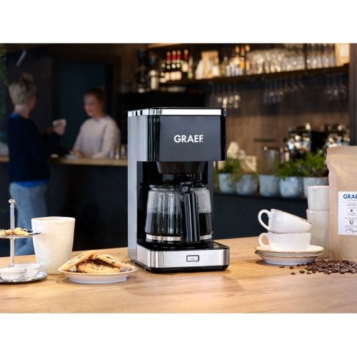 Cafetiera Graef, FK402, cu functie de preinfuzare pentru potentarea aromei, 1000 W, 1.25 L / 10 cesti, negru, High Quality Design