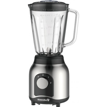 Blender cu rasnita, Hausberg HB-7762, doua viteze cu pulsatii, recipient sticla 1.5 L, 600 W Blender cu rasnita, Hausberg HB-7762, doua viteze cu pulsatii, recipient sticla 1.5 L, 600 W