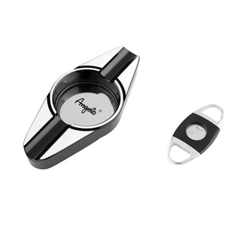 Set Elegance Angelo Scrumiera pentru trabucuri + Cutter trabuc premium, set cadou