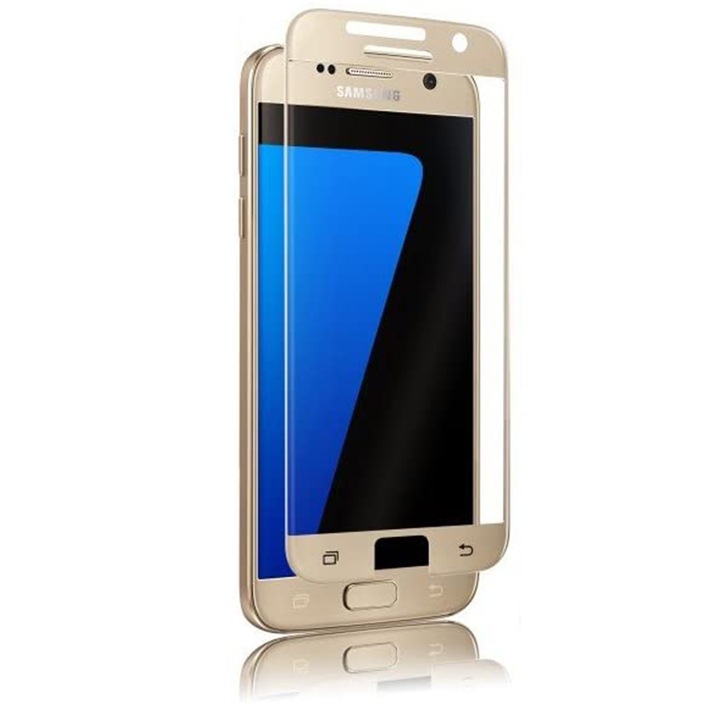 Стъклен протектор Qdos 168931192-11-26-63, За Samsung Galaxy S7 Gold, Златист