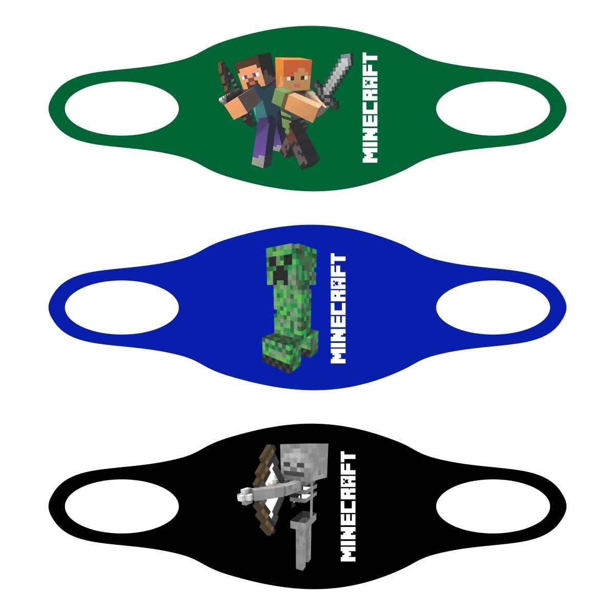 Set 3 bucati masca de protectie Copii Minecraft Personaje - eMAG.ro