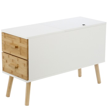 Dulap / Masa auxialiara Kring Memphis, lemn / MDF, 3 spatii depozitare, 80x30x52 cm, Alb Dulap / Masa auxialiara Kring Memphis, lemn / MDF, 3 spatii depozitare, 80x30x52 cm, Alb