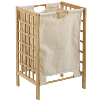 Dulap utilitar Kring Marseille, cos depozitare / cos de rufe, bambus si material textil, 65.5x34x42.5 cm, culoare lemn natur Dulap utilitar Kring Marseille, cos depozitare / cos de rufe, bambus si material textil, 65.5x34x42.5 cm, culoare lemn natur